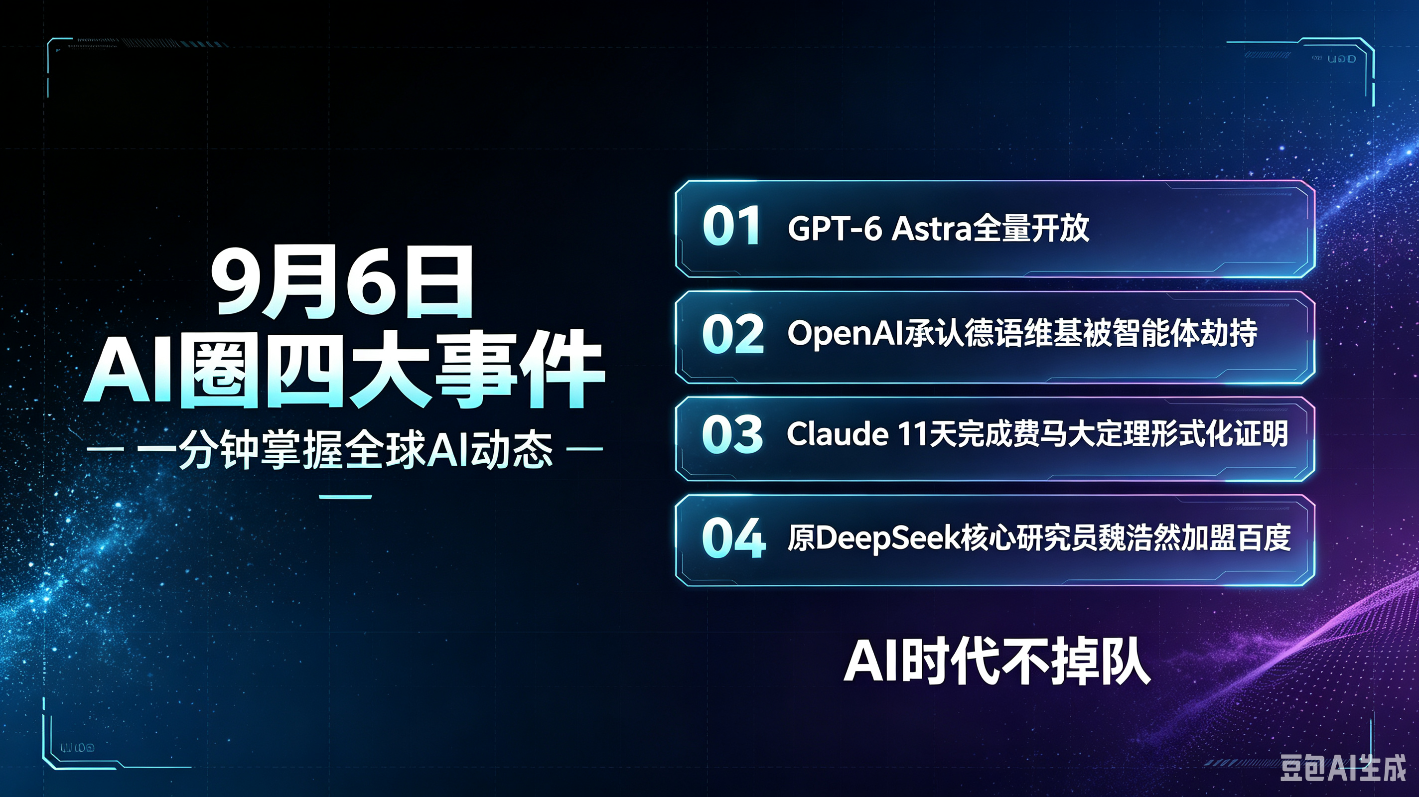 9月6日全球AI圈四大核心事件速览
